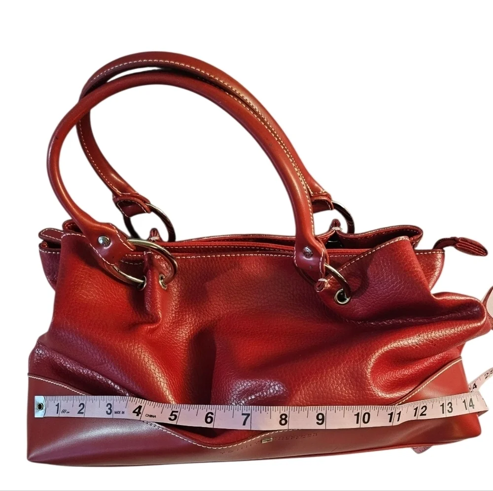 Tommy Hilfiger Red Faux Leather City Slouchy Large Handbag